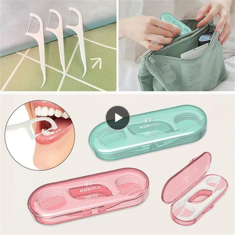 

10 Pack Travel Storage Box Floss Set One-time Floss Box Portable Household Storage Box Travel Storage