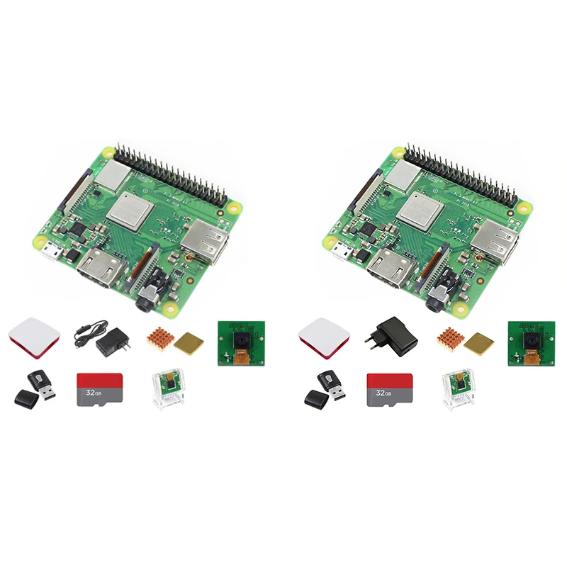 

Макетная плата для Raspberry Pi 3 А + 512 МБ ОЗУ для питона + камера 500 Вт + SD-карта 32 ГБ + устройство для чтения карт + фото + радиатор + Мощность