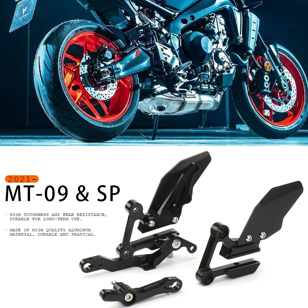 

Motorcycle Accessories Foot Rests Black Pegs Pedal Footpegs Mounting Kit Fit For Yamaha mt09 MT-09 MT 09 MT09 SP 2021 2022 2023