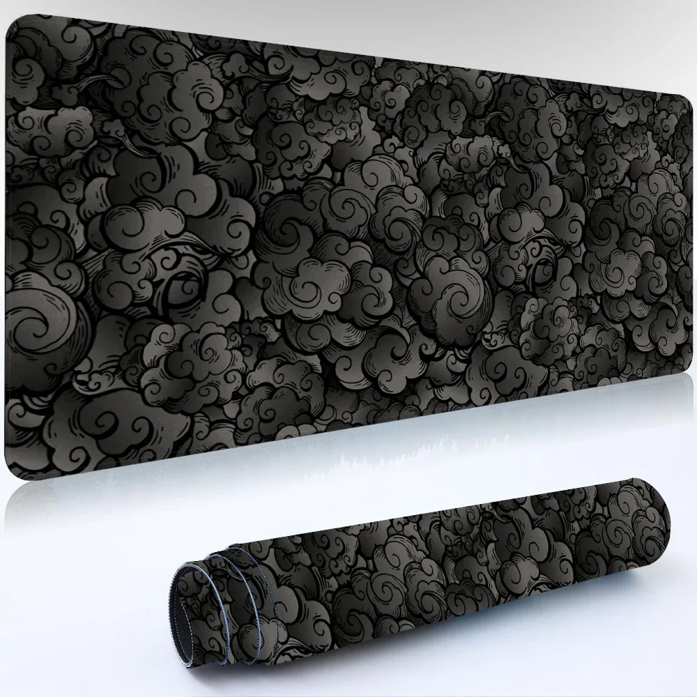 

Japan Clouds Mousepad Kawaii Black Deskmat Offices Carpet Large Gaming Mousepad Laptop Computer Rubber Mouse Pad Accessories