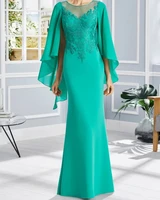new mother of the bride dress plus size elegant jewel neck floor length chiffon lace cap sleeves formal gowns robe de soriee
