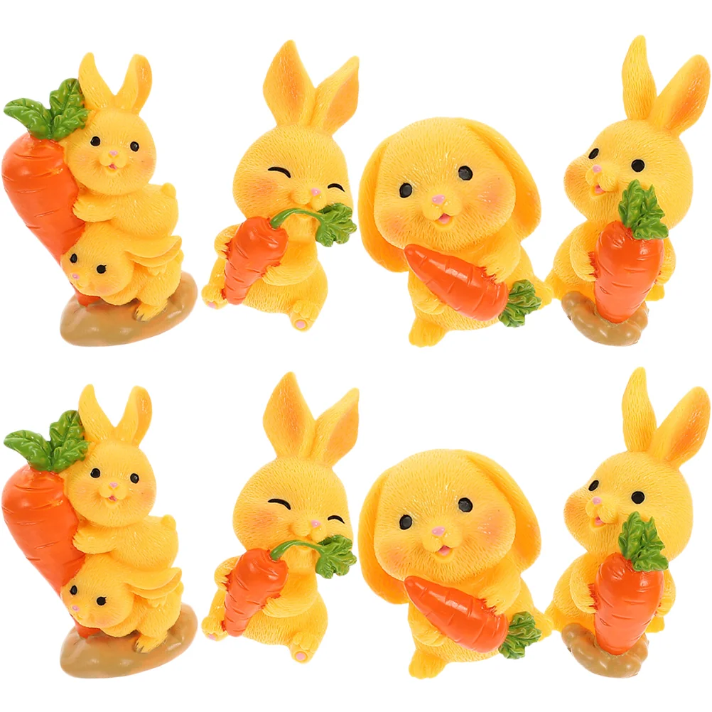 8 шт. кролик морковь орнамент детский сказочные сады миниатюры фигурки из смолы