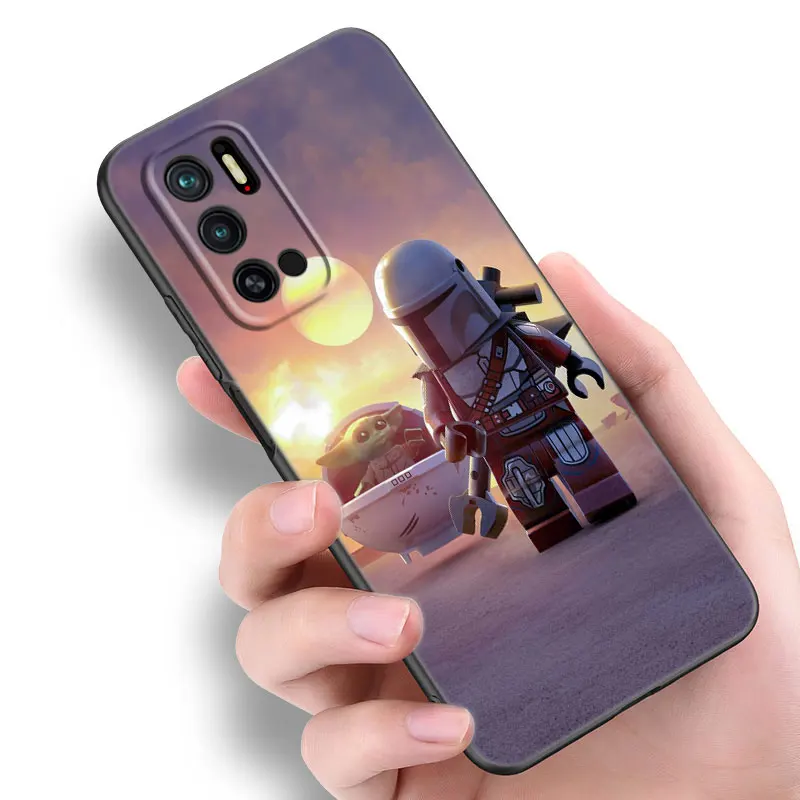 Черный силиконовый чехол M-мандалор для телефона Xiaomi Redmi Note 9 10 11 11S 11T 12 13 Pro 5G Plus 9S 10S