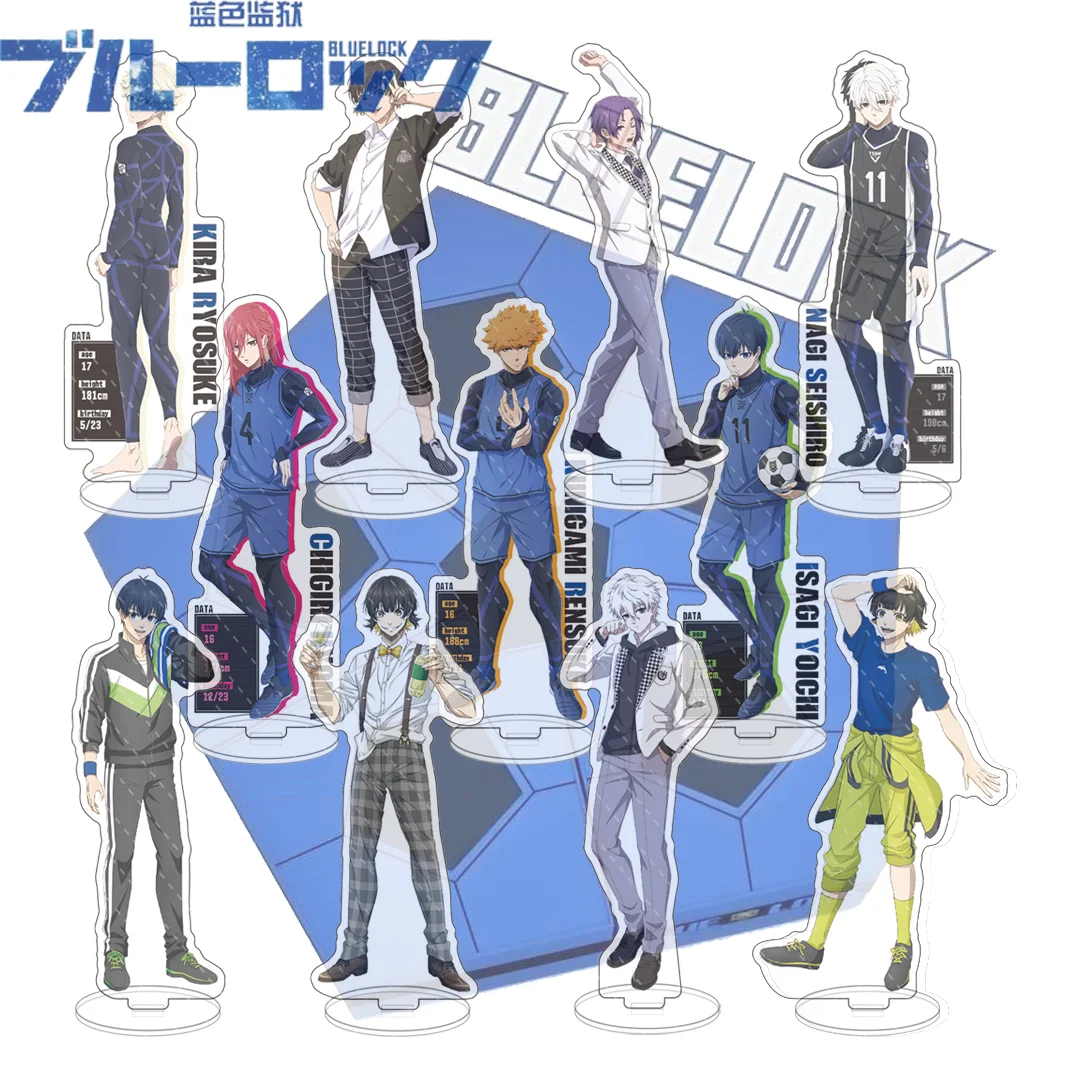

Blue Lock Acrylic Stand Model Number Plate Nagi Seishiro Mikage Reo Bachira Meguru Anime Keychain Women Desk Display Collection