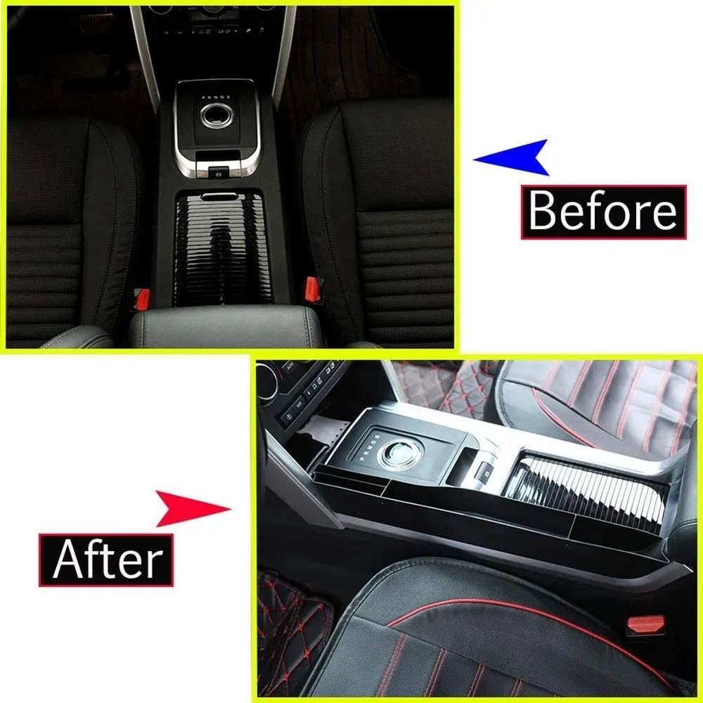 

For Land Rover Discovery Sport 2015 2016 2017 2018 Palstic Central Console Left Side Multifunction Storage Box Tray