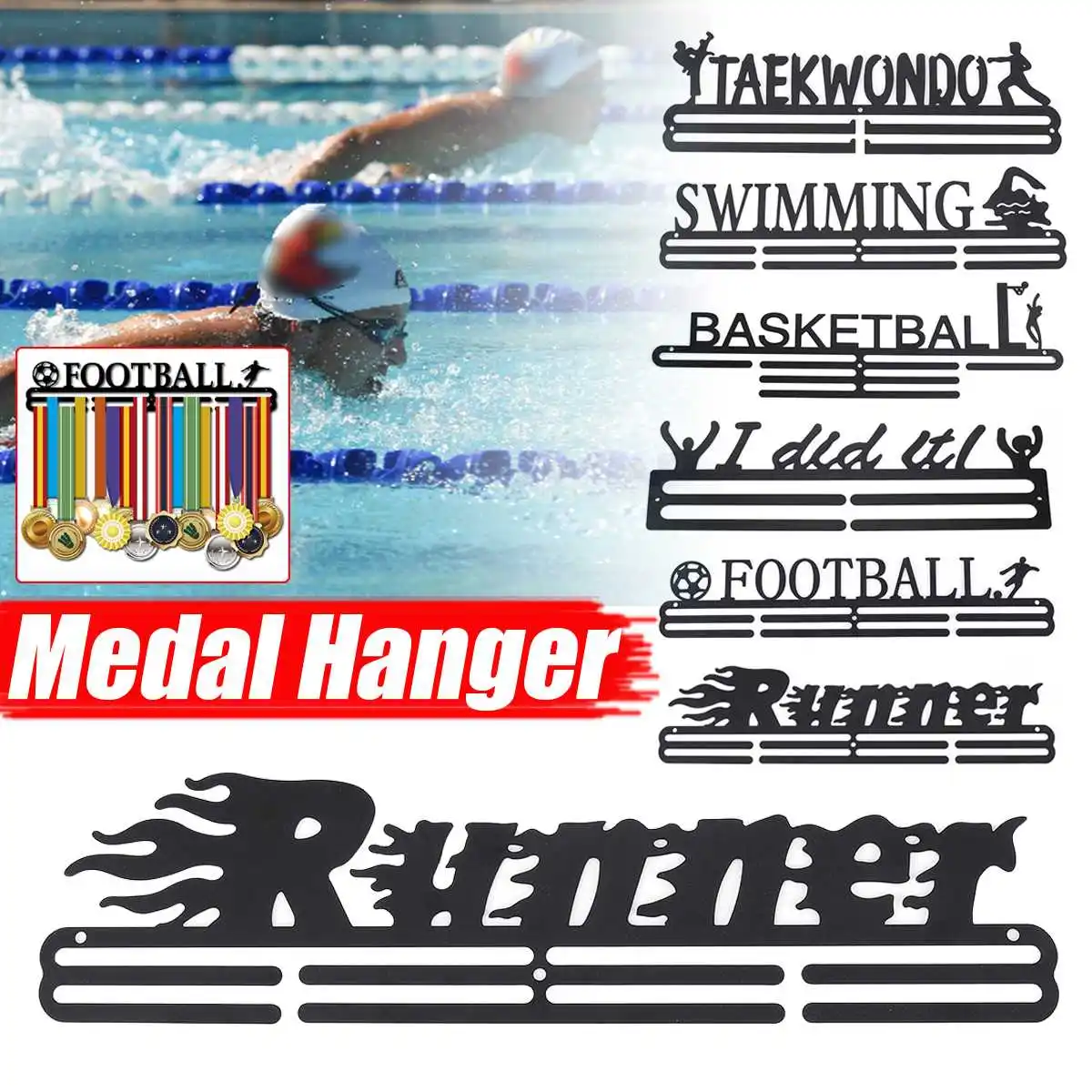 

6 Style Medal Hanger Medal Holder Display Rack StainlessSteel Holder Running Swimming Gymnastics Dancing Sport Medals Gift decor