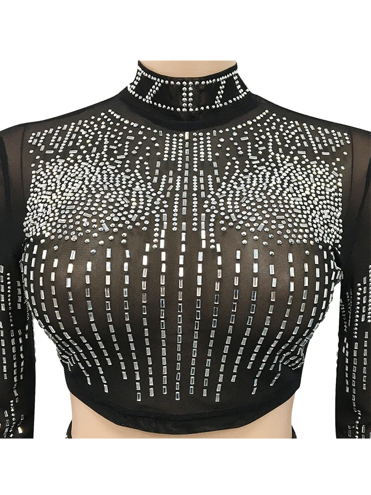 Сексуальный комплект из двух предметов iDress с кристаллами вечерняя Клубная