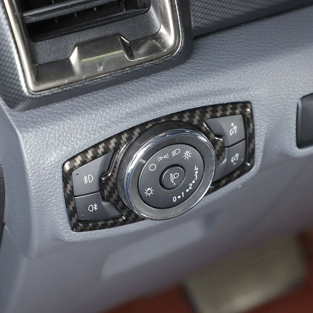 

Cover Trim Carbon Fiber Trim ABS Carbon Fiber Button Cover Headlight Switch Headlight Switch Trim Auto Vehicle
