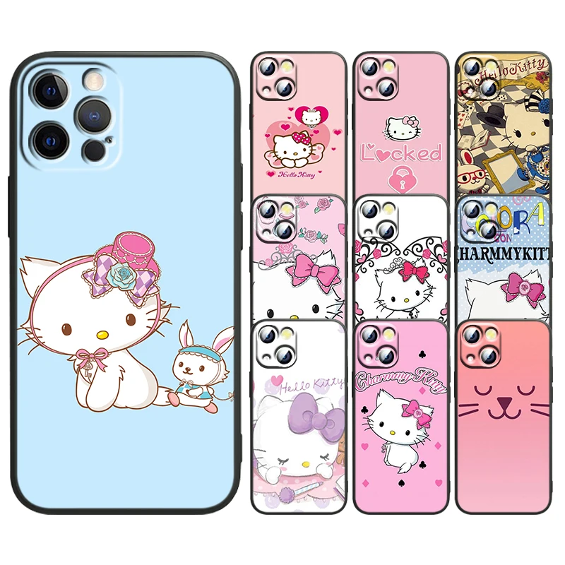 

Charmmy Kitty Cute Cartoon For Apple iPhone 13 12 Mini 11 XS Pro Max X XR 8 7 6 Plus SE 2020 5 Black Soft TPU Capa Phone Case