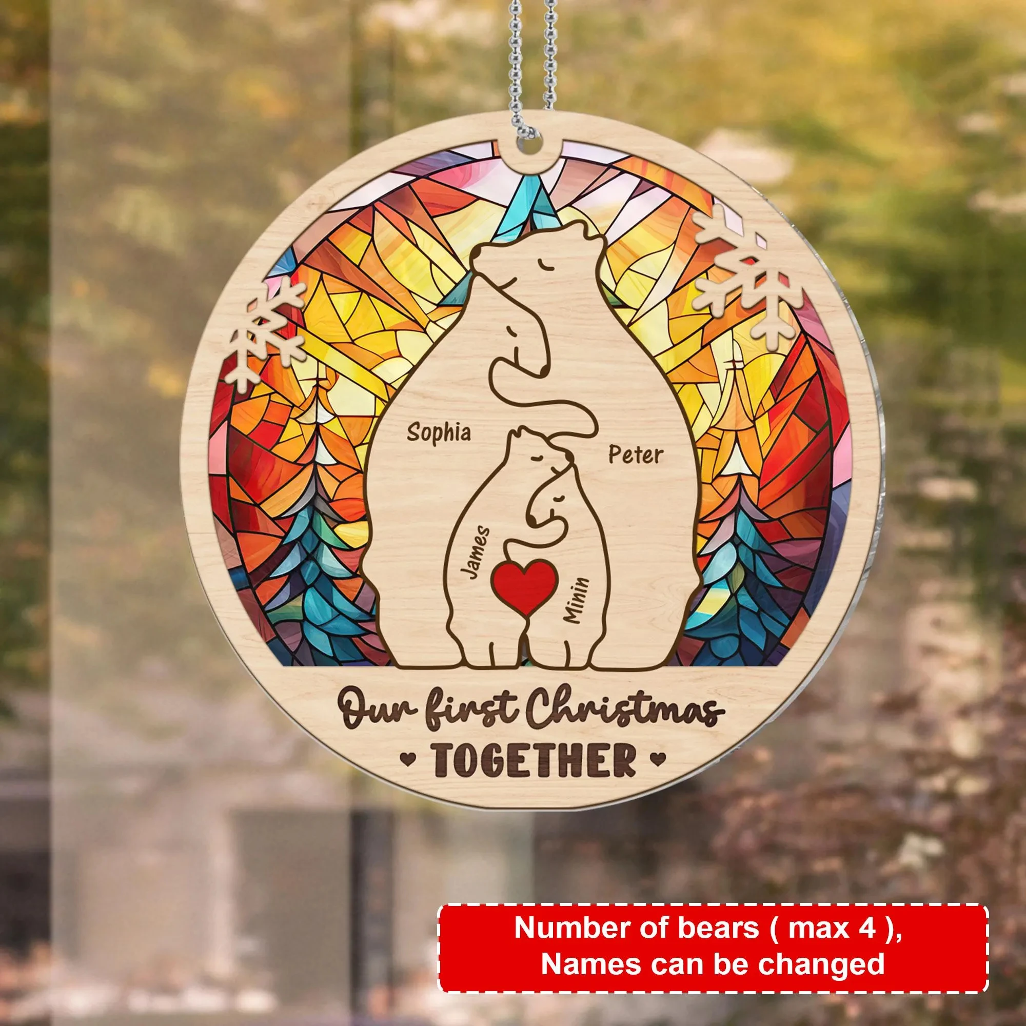 Деревянная семейная головоломка с медведем деревянное имя семейный подарок на