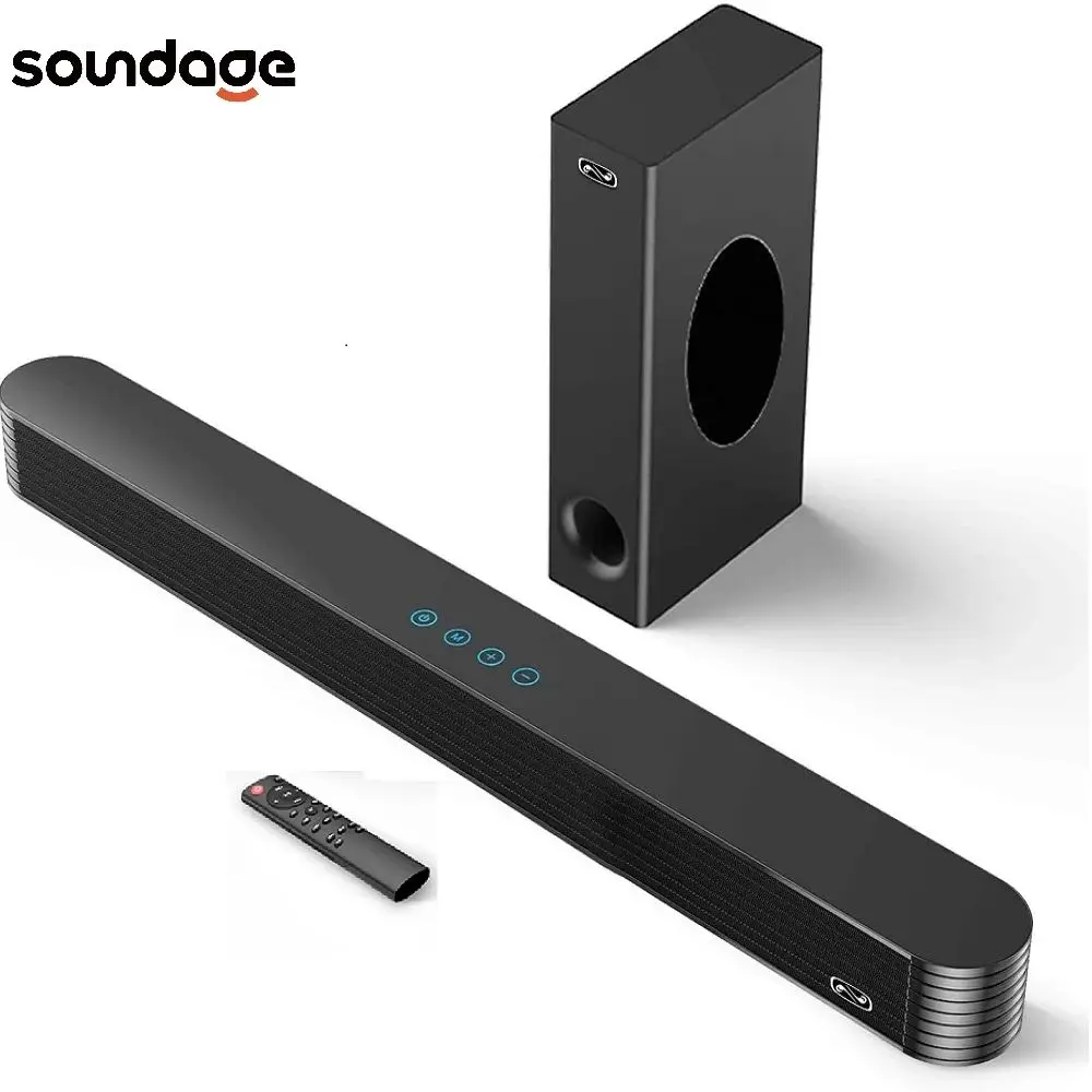 

Soundage Home Theater Speaker Bluetooth 5.0 Wireless AUX Optical Wired 120W Soundbar 3D Stereo Sound Subwoofer TV Sound System