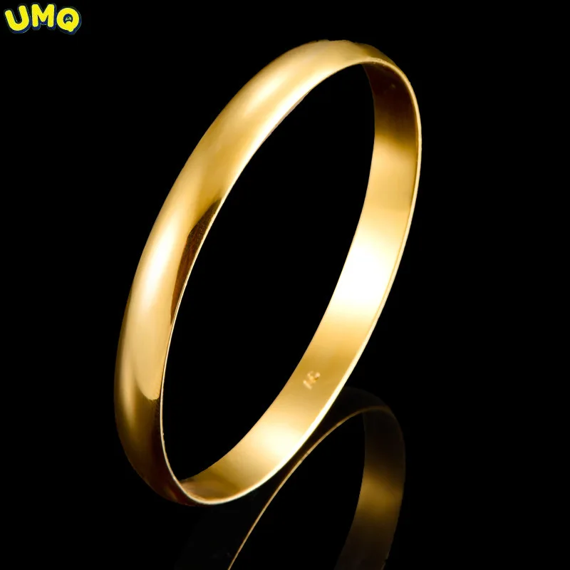 

Plain Smooth Bangle Yellow Gold Filled Womens Bracelet Diameter 65mm Can't Open