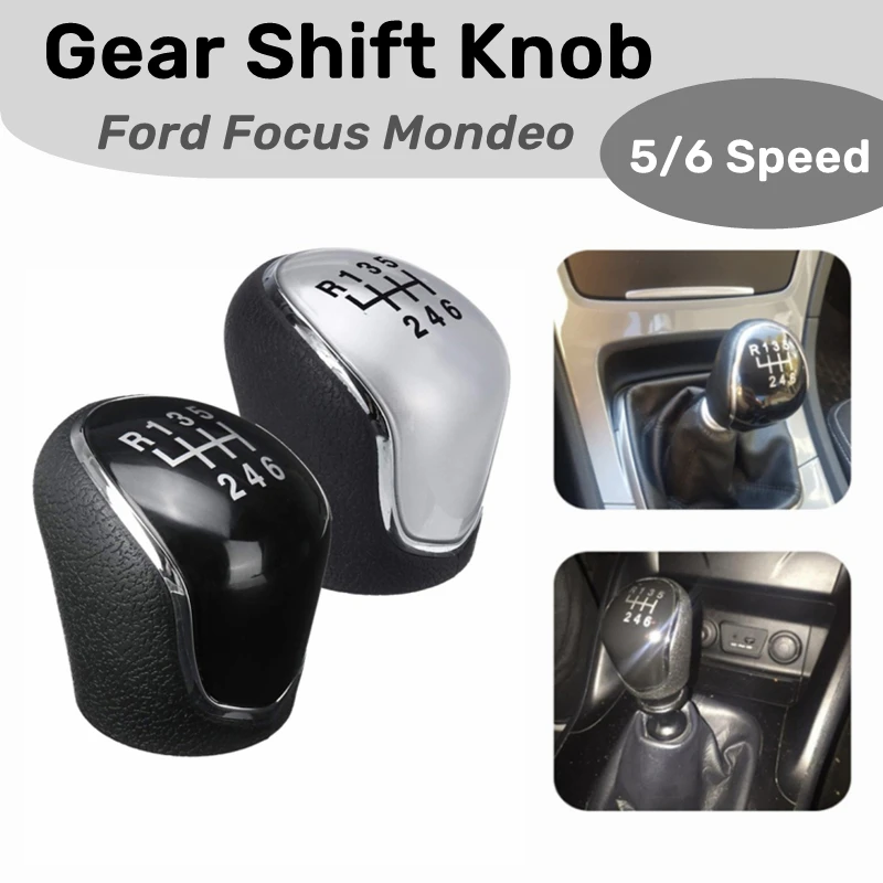 5/6 Speed Gear Shift Knob For Ford Focus Mondeo IV Mk4 S-Max C-Max Mk2 Mk3 Shifter Knob Adapter Manual Gear Lever Stick Handball