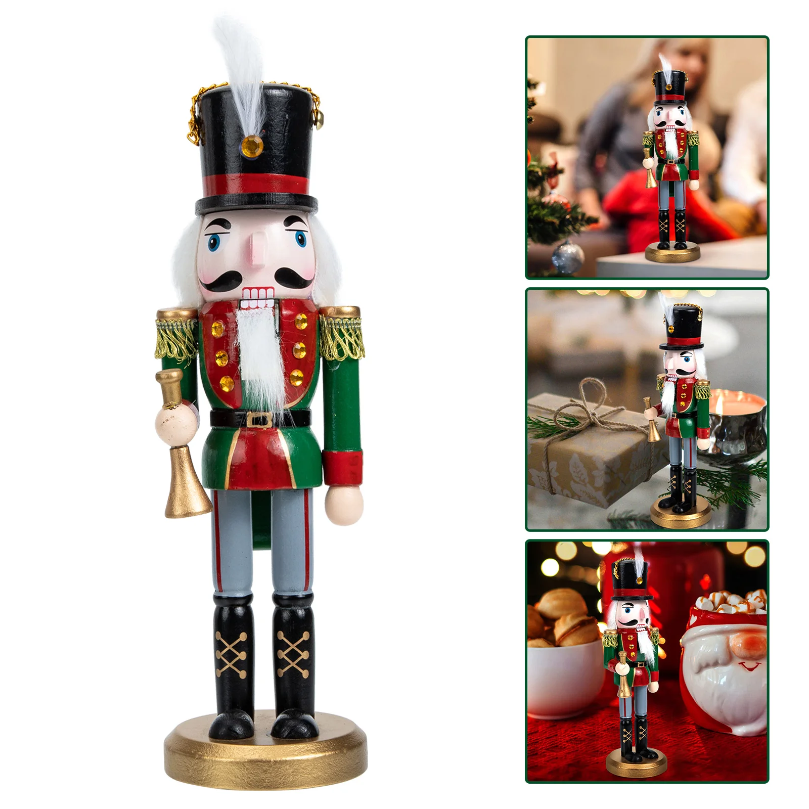 

Nutcracker Christmas Figures Decoration Decorations Soldiernutcrackers Puppets Clearance Set Wood Sculpture Figurine Statue