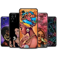 phone case for redmi note 7 8 8t 9 9s 9t 10 11 11s 11e pro plus 4g 5g soft silicone case cover african gir art diyl