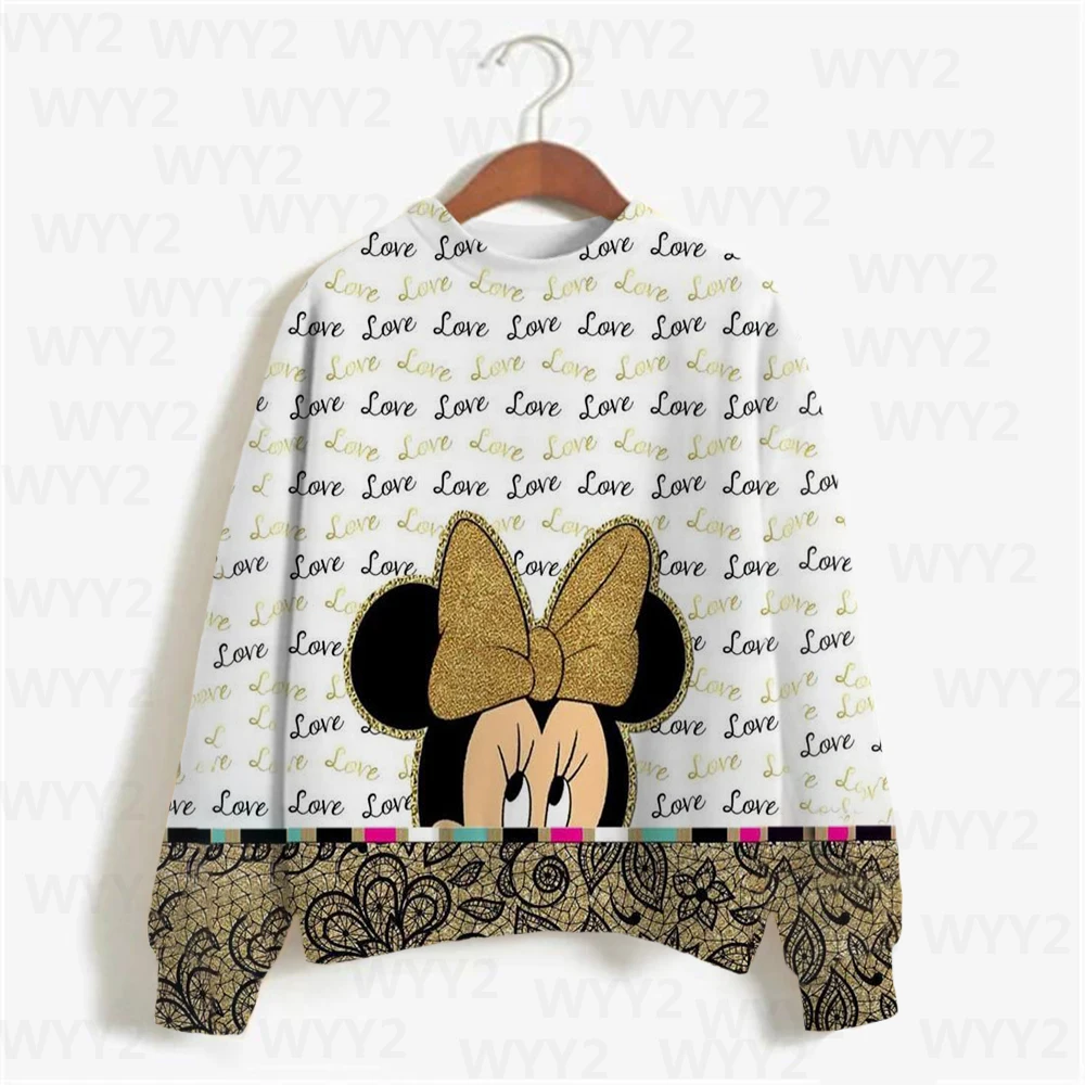 

2022 Mickey Mouse Hoodie Girls Long Sleeve Sweatshirt Autumn And Winter Disney Sweatshirt Series Hooded Tops Clothing