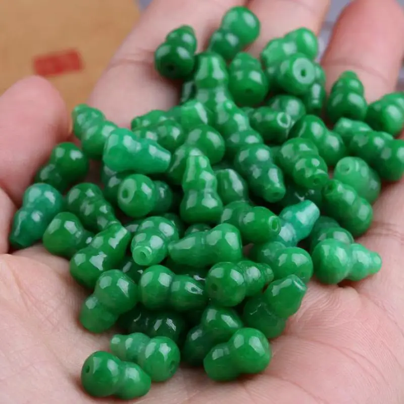 

Genuine Myanmar Jadeite Green Jade Gourd Beads For Jewelry Making Diy String Bracelet Beaded Necklace Burma Jade Bead Accessorie