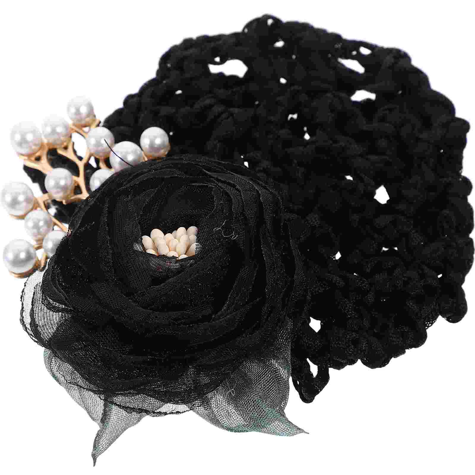 

Fine Hair Net Hairnets Dance Buns Cover Ballet Girls Flower Clip Accessories Women