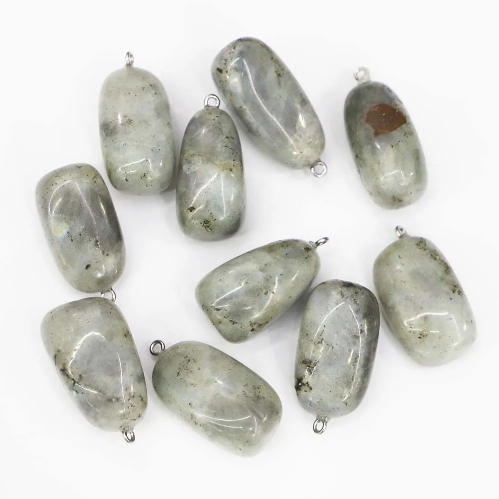 

Natural Stone Labradorite Irregular Shape Ore Cure Pendants Reiki Charms Diy Necklace Jewelry Making Accessories Wholesale 12Pcs