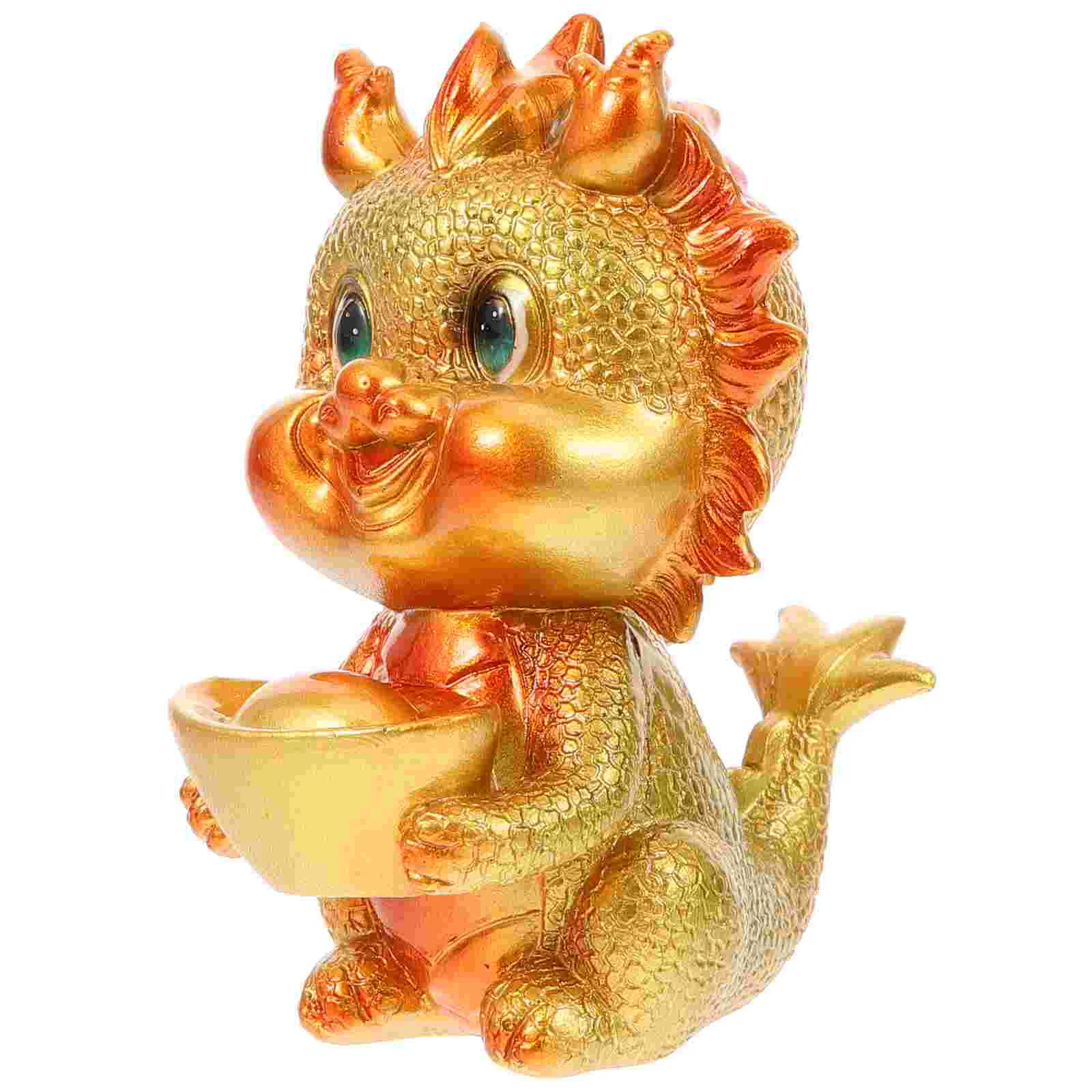 

Dragon Chinese Zodiac Figurines Golden Dragon Figurines 2024 Year Of The Dragon Statue Resin Feng Shui Ornament New Year