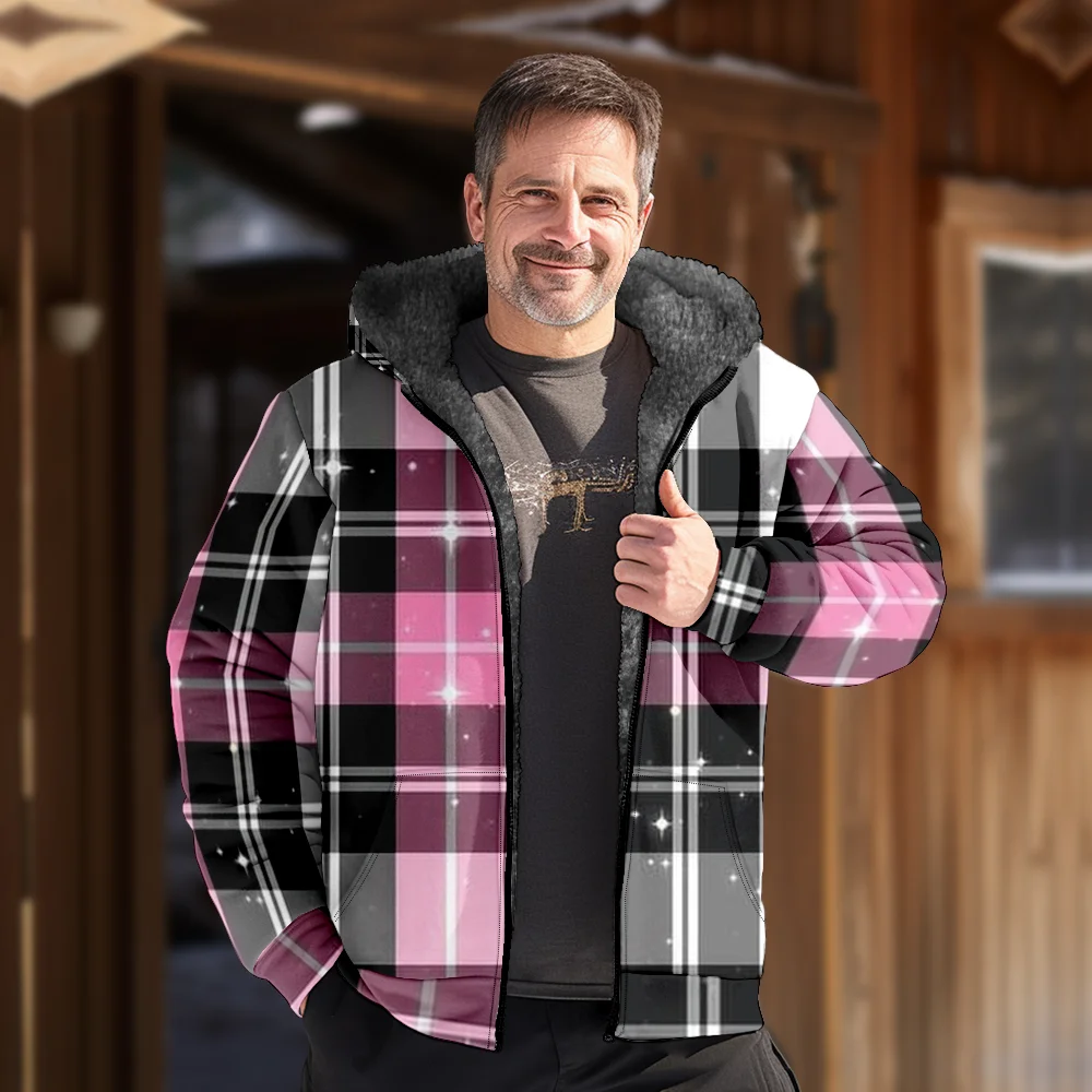 Мужские зимние куртки пальто винтажная хлопковая одежда с клетчатым узором