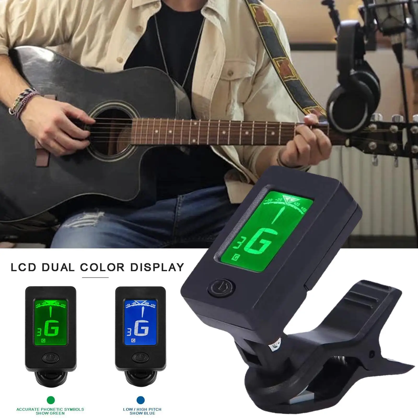 

Professional Clip-on 360 Degree Acoustic Guitar Tuner Lcd Screen Electric Digital Tuner For Acoustic Guitar Ukulele Accesso Z6J6