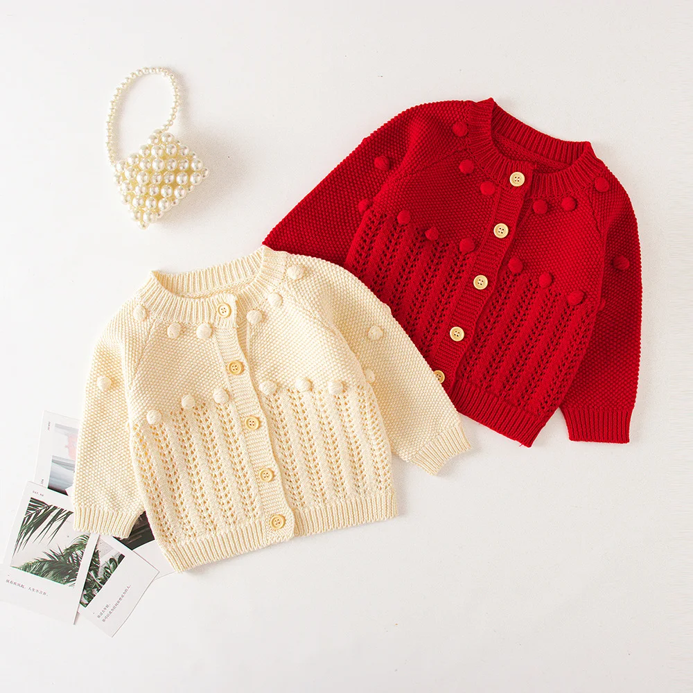 

Kids Baby Girls Sweaters Knit Rompers Children Full Sleeve Knitted Coat Toddler Girls Cardigan Sweater Tops Knitwear Outwear