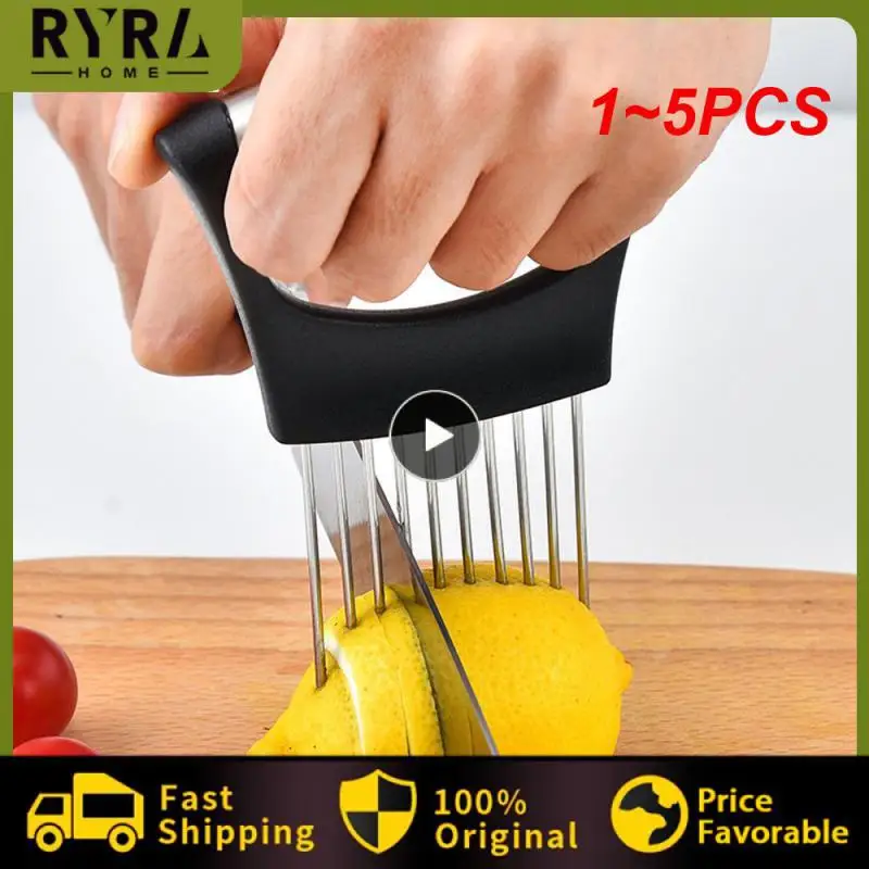

1~5PCS Kitchen Gadgets Onion Slicer Tomato Vegetables Safe Fork vegetables Slicing Cutting Tools Kitchen Accessories Vegetables