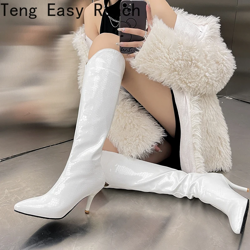 

New Sexy Stiletto High Heels Over The Knee Boots Women Stretch Thigh High Boots Ladies Spring Autumn Long Boots Shoes Cuissardes