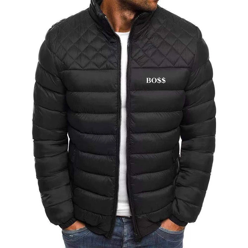 2022 Winter Men's heavy jackets lightweight keep warm Casual Cotton jackets for men Fit Solid Color Zipper Streetwear Coats