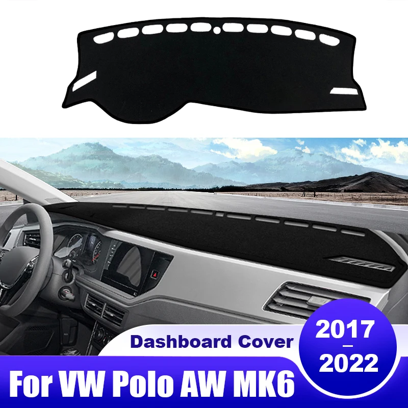 

For Volkswagen VW Polo AW AW1 MK6 2017 2018 2019 2020 2021 2022 Car Dashboard Cover Dash Mat Sun Shade Non-slip Pad Accessories