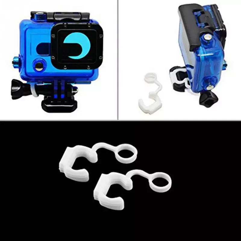 

5pcs White Soft Silicone Rubber Lock Plug Silicone Shackle Lock Catches Anti-drop Buckle For GoPro Hero 3 Accessories