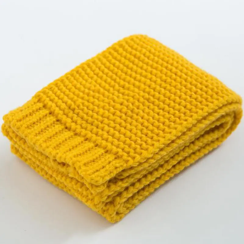 Зимний шарф детский вязаный теплый воротник однотонный корейский Повседневный