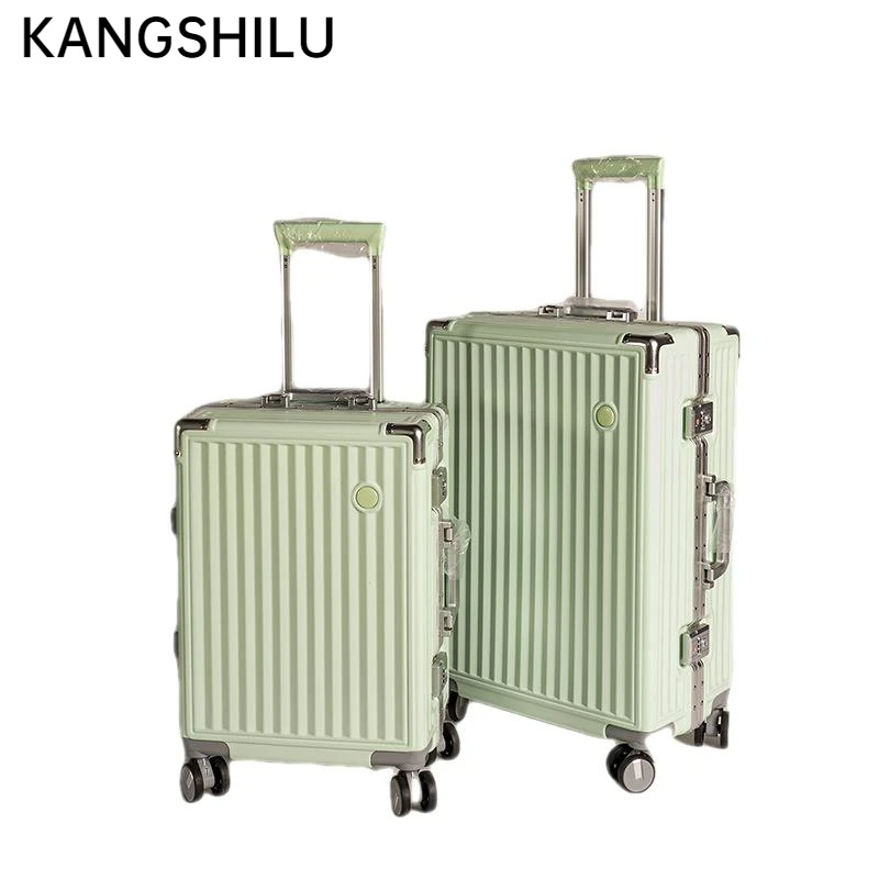 

KANGSHILU 20“24'' New Women's Aluminum Mixi Luggages Frame Trolley Case Customs Lock Travel Suitcases Offers On Wheels Suitcase