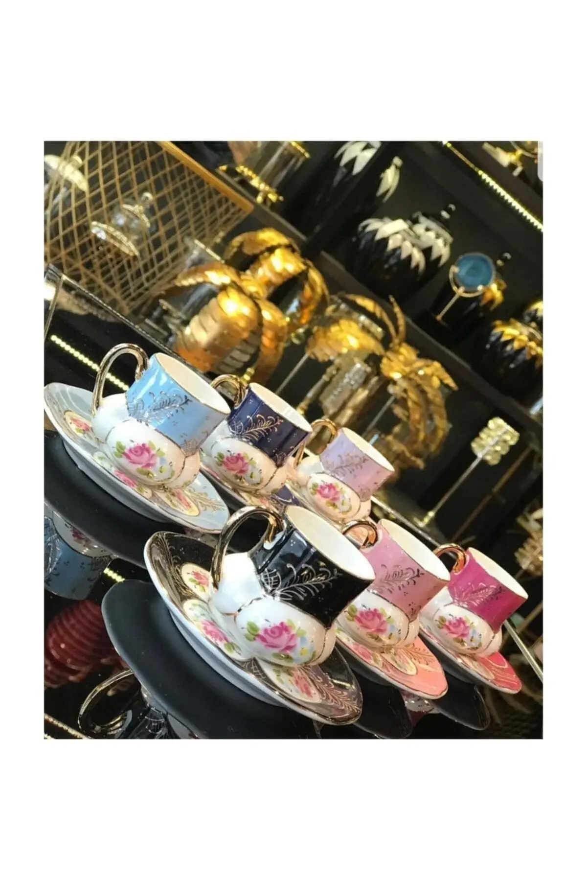 

Amazing Turkish Greek Arabic Coffee & Espresso Cup Set Colorful English Coffee Cup Set-Small Size