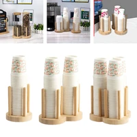 disposable cup storage holder detachable cup rack water tea paper cup wood dispenser longer stick mug display stand kitchen tool