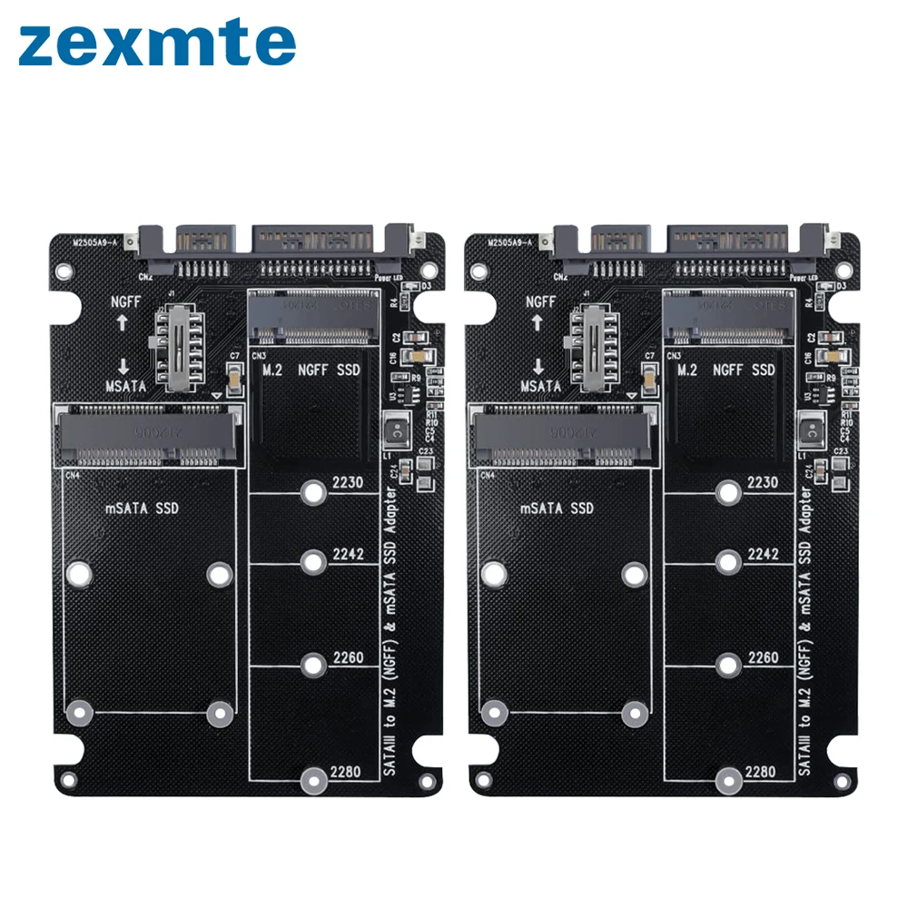 

Адаптер Zexmte MSATA-SATA 2 в 1 M.2 NGFF USB к SATA III кабель для ПК ноутбука 2,5 дюйма Жесткий диск SSD конвертер адаптер