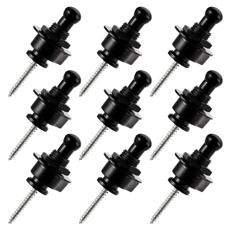 

9Pcs Guitar Strap Locks,Buttons Security Quick Release Straplocks Strap Parts For Electric Bass Acoustic Guitars