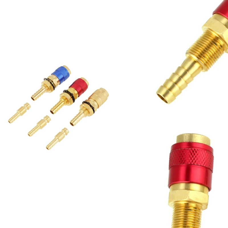 

3PCS Water Cooled & Gas Adapter Quick Coupling No Leaks Pressure Connector For TIG Welder,Water Cooled Gas Adapter