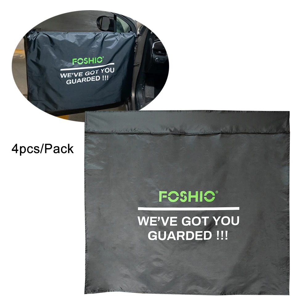 FOSHIO 4pcs Car Side Door Cover Mat Window Film Tint Tools Vehicle Panel Waterproof Guard Protector Foil Vinyl Wrap Accessories