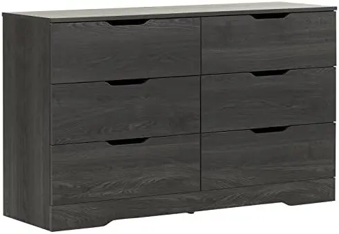 

6-Drawer Double Dresser, Natural Walnut