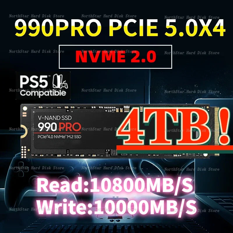 

8TB 998PRO New NVME 990Pro SSD 1TB 2TB 4TB NVMe PCIe Gen 4.0x4 M.2 2280 Internal SSD Drive For PlayStation5 Laptop Gaming PC