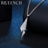 blueench 925 sterling silver geometric lozenge pendant necklace men and women party domineering hip hop trend necklace