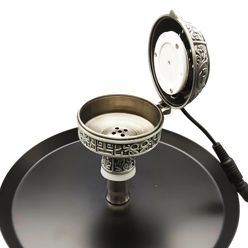 

High Quality Exquisite Electronic Hookah Bowl Tobacco Heater Vintage Shape And Pattern Wearing EU US Plug