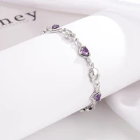 solid pulseras de ley 925 mujer charm bracelet females 925 sterling silver pulseira feminina bizuteria diamond gemstone bracelet