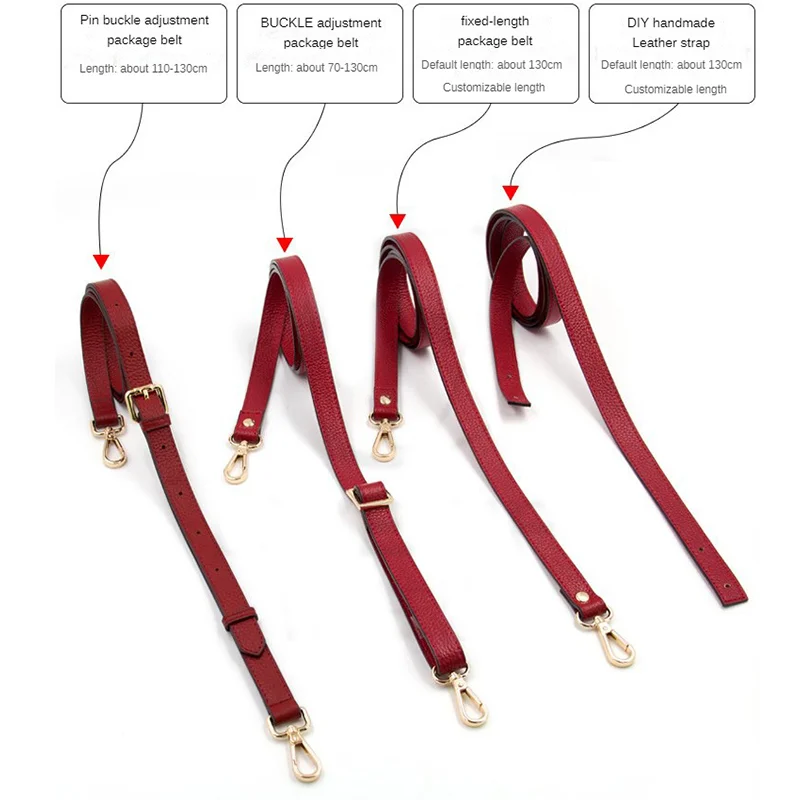 130cm long PU leather Bag strap Shoulder Bag Handle Belt Band For Women Handbag Handmade DIY Belt Strap For Bag Accessories