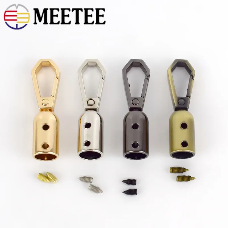 

2/4/10pcs 8.6x46mm Handbag Tassel Cap Clasp Hook Bag Hanger Metal Buckles Bags Strap Stopper Cord Lock DIY Hardware Accessories