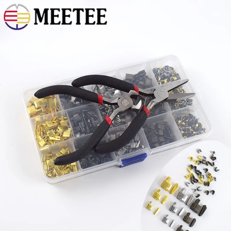 

1set Meetee 3# 5# 8# Socket Repair Insert Box Set Tool Nylon Resin Metal Zippers Stopper Open-end Zipper Slider Replacement Kits