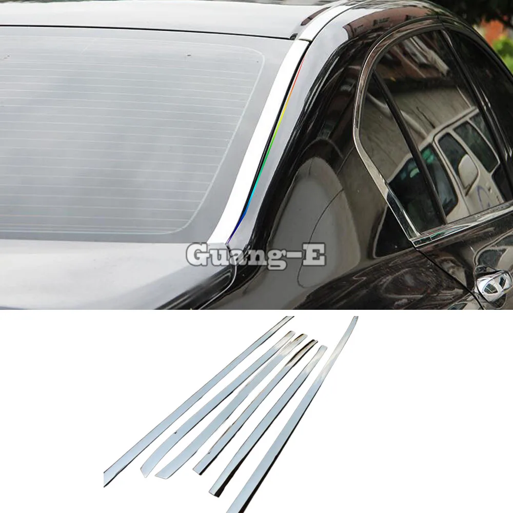 

For Honda Accord Sedan 9th 2014 2015 2016 2017 Car Styling Roof Rack Stainless Steel Trim Cover Sticker Auto Window 6PCS
