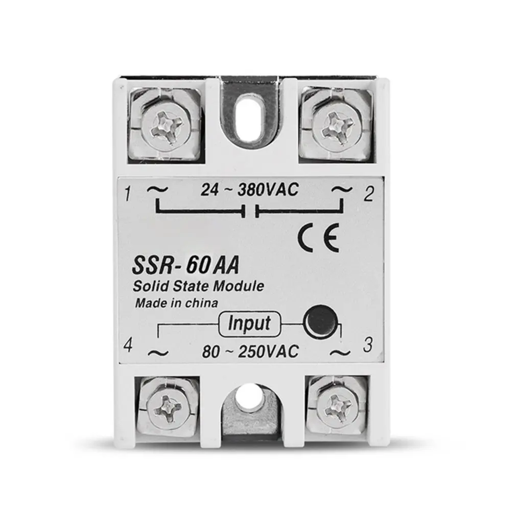 

Solid State Relay AC-AC Voltage 80-250VAC TO 220V 24-380VAC Load Single Phase SSR For Temperature Controller